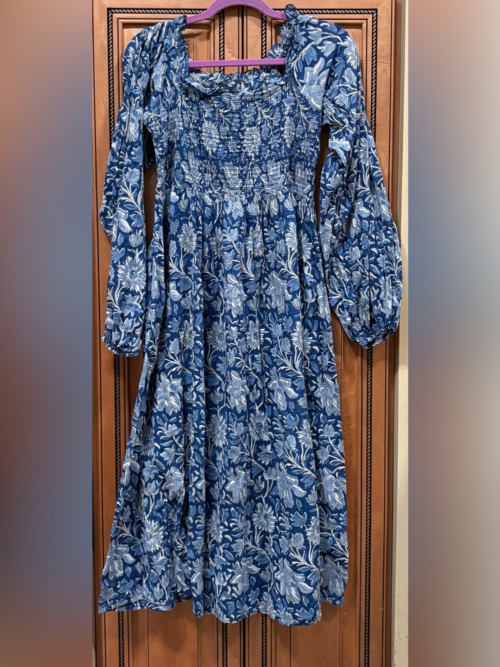 MILLE Resort & Travel Cotton Boho Cottage Shirred bodice dress. XL